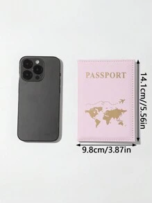 Pu皮護照夾,護照套,護照皮夾,護照卡夾輕巧時尚的飛行旅行配件,適用於女性或男性乘坐商務旅行,學生旅行 - 彩色 - 查看 4