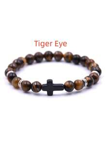 1 Miếng 8mm Đá tự nhiên Vòng tay Đối với phụ nữ Nam Đồ trang sức Đàn hồi Vượt qua Vòng tay Thời trang Đồ trang sức - Nhiều màu - Xem 8