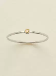 1 peça Anel de aço inoxidável e ouro 14k para mulheres, estilo minimalista e elegante, design de pedra de nascimento de dezembro