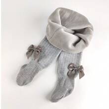 冬季儿童加厚保暖紧身裤，幼儿婴儿袜子，女童婴儿保暖紧身裤 - 灰色 - 查看 3