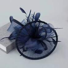 1 件優雅女式頭飾網狀面紗頭飾新娘髮夾適合雞尾酒會、茶會等。 - 黑色 - 查看 3