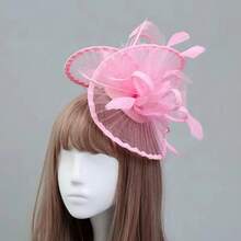 1 件優雅女式頭飾網狀面紗頭飾新娘髮夾適合雞尾酒會、茶會等。 - 黑色 - 查看 4