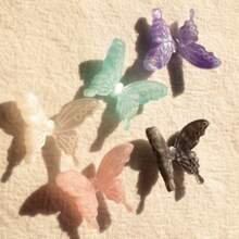 10pcs/Set Mixed Color Random Polyresin Butterfly Shaped Diy Jewelry And Phone Case Decoration Material, 3d Design - Multicolor - View 3