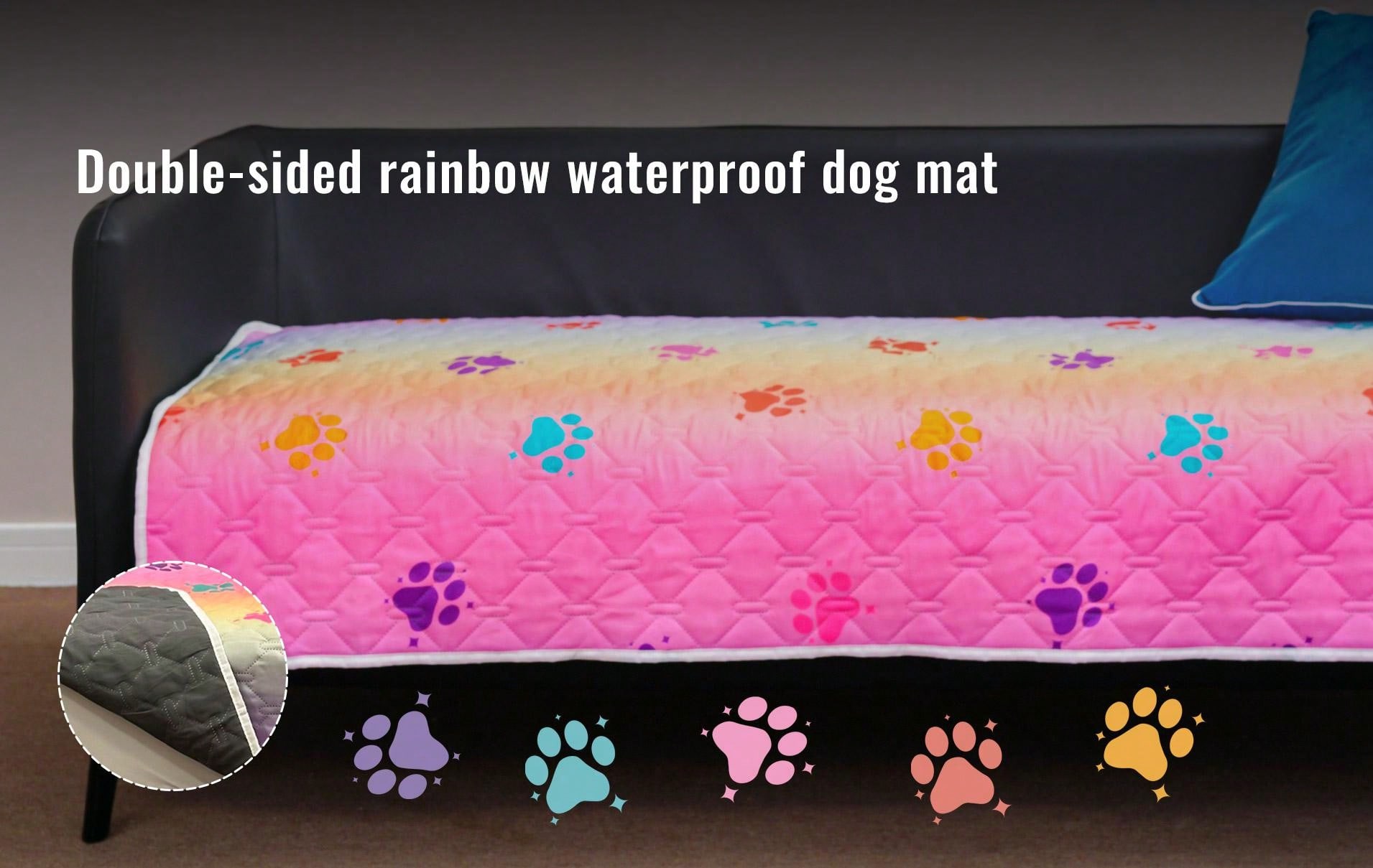 1 PC Waterproof Dog Bed Cover Reversible Changing Pad Reusable Camping