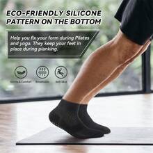 Deefly3 2 Pairs Glue Dots Low Cut Short Socks For Men, Solid Color Anti-Slip Yoga Socks For Home, Hospital, Fitness, Ballet, Pilates - Multicolor - View 2