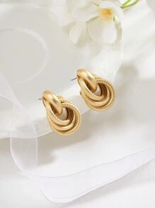 1 對女士簡約扭曲幾何耳夾