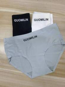 3 szt./zestaw Damski Chudy , Miękki , Seksowny , Niska talia , Bezszwowy Trójkąt Majtki Na lato