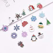 聖誕合金吊墜聖誕老人雪人馴鹿聖誕樹 Diy 套件聖誕吊墜配件 Diy 聖誕派對裝飾品 - B - 查看 1