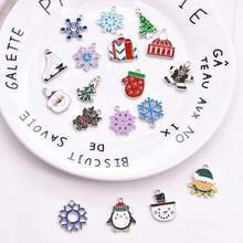 聖誕合金吊墜聖誕老人雪人馴鹿聖誕樹 Diy 套件聖誕吊墜配件 Diy 聖誕派對裝飾品 - B - 查看 2