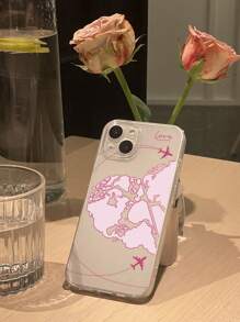 心形和飞机印花透明手机壳适用于 iPhone 和三星 Galaxy - 彩色 - 查看 2