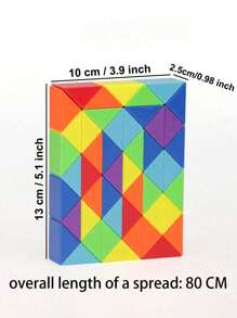 Rainbow Magic Snake Toy Cube Twist Puzzle 24-48 Wedges - Large Size Fidget Toy for Kids Adults Teens - Brain Teaser Stocking Stuffers Party Favors Game Goodie Bags Fillers - Màu Cam cháy - Xem 2