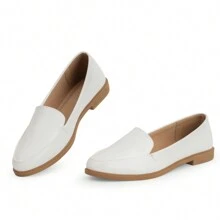 MUSSHOE Women's Loafer Slip-On Flats For Women Dressy Comfortable Loafers For Women - 白色 - 查看 2