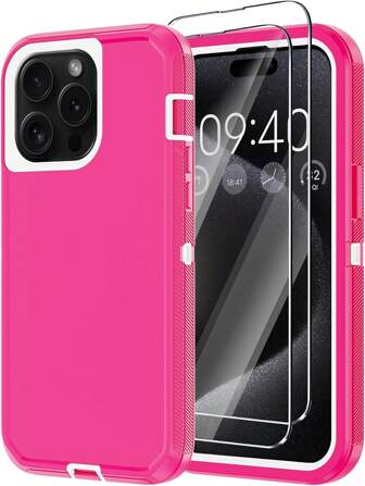 3-layer Heavy Duty Grade Shockproof Phone Case With Full Body Protection, Comes With 2 Screen Protectors
