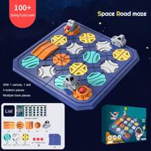 High Iq Brain Teaser Toy, Space Themed Tabletop Game For Kids, Thinking Training Maze Game To Challenge Mind - Blue - View 1