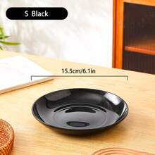 1pc Black Reusable, Unbreakable Plastic Food Plate, Lightweight Camping Dish, Various Color Microwave Safe Plate, Kitchen Dishwasher Safe (3 Sizes) - Black - View 6