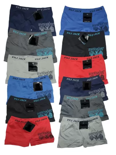 Paquete De 12 Piezas de Boxers Para Niño , Se Envía Surtido En las Tallas S/M y L/XL , Se Envía en Colores Surtidos , Se Envía En Estampado al Azar y De Acuerdo a Disponibilidad