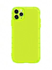 Fundas básicas de teléfono de color liso compatibles con Airtag para iPhone 16/16 Pro/16 Plus/16 Pro Max - Verde Lima - Ver 1