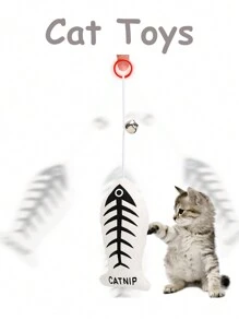 1pc Interactive Cat Toy Bell With Elastic String - Multicolor - View 1