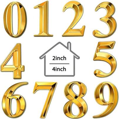 1 Pc House Address Self-Adhesive Number For Outside Or Inside, Decorative Mailbox Number For Outside, Maximum Rust Protection, Numbers Address Home Number For House Apartments Office Hotel Room
