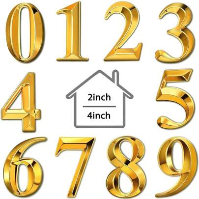 1 Pc House Address Self-Adhesive Number For Outside Or Inside, Decorative Mailbox Number For Outside, Maximum Rust Protection, Numbers Address Home Number For House Apartments Office Hotel Room