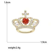 1 件韓國奢華女款微皇冠胸針,高級時尚外套西裝外套配件領針 - 杏色 - 查看 3