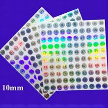 彩妝指甲油瓶編號貼紙,防水圓形標籤,激光印刷,1-300連續數字編碼,適用於相簿管理 - 銀色 - 查看 1