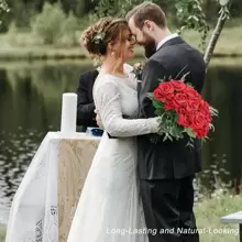 1pc/5pcs/10pcs/12pcs/20pcs Red 20-Inch Artificial Roses, High-End Lifelike Flowers, Suitable For Home Decor, Room Decor, Dining Table Decor, Wedding Decor, Bridal Bouquet, Wrist Corsage, Flower Arrangement, Etc. Applicable For Home, Restaurant, Bedroom, Vase Decoration, DIY Birthday Party Cake Decor, Valentine's Day And New Year Gifts, Photography Props, Vase Decor, New Year Decor, Outdoor Garden Decor. - Red - View 9