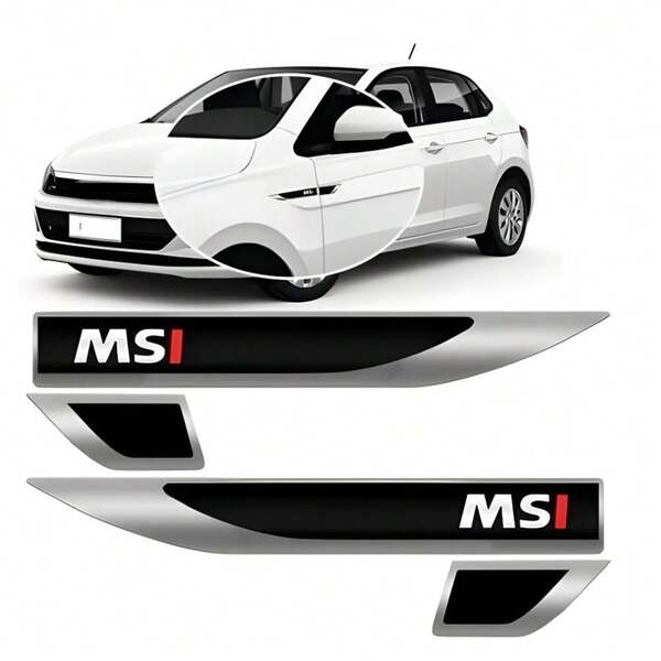Par Emblema Lateral Resinado Aplique Adesivo Paralama Porta Vw MSI
