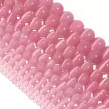 1strand Pink Cat's Eye Beads For Diy Bracelet & Necklace Making - Pink PK - View 5