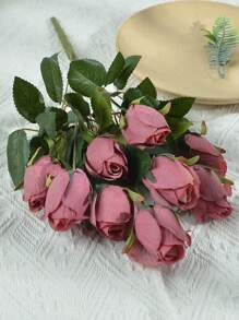 1入組人造花束家居裝飾 - 玫紅色 - 查看 5