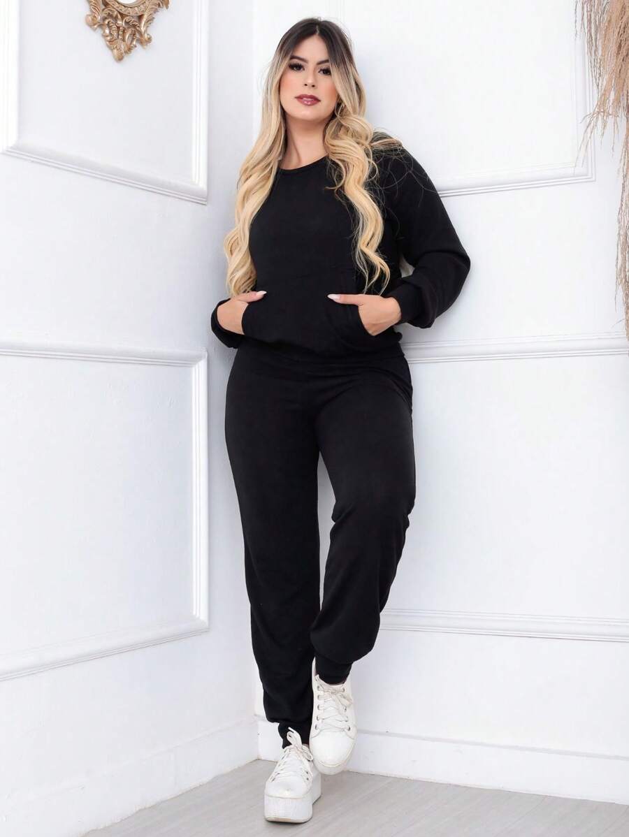 Women Two-piece Outfits - Negro - Ver 1
