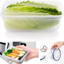 LOI BRASIL 24入組密封廚房儲物箱套裝,帶有密封蓋的食品容器,適用於水果、蔬菜、零食等,透明設計,廚房儲物用品 - 無色 - 查看 3