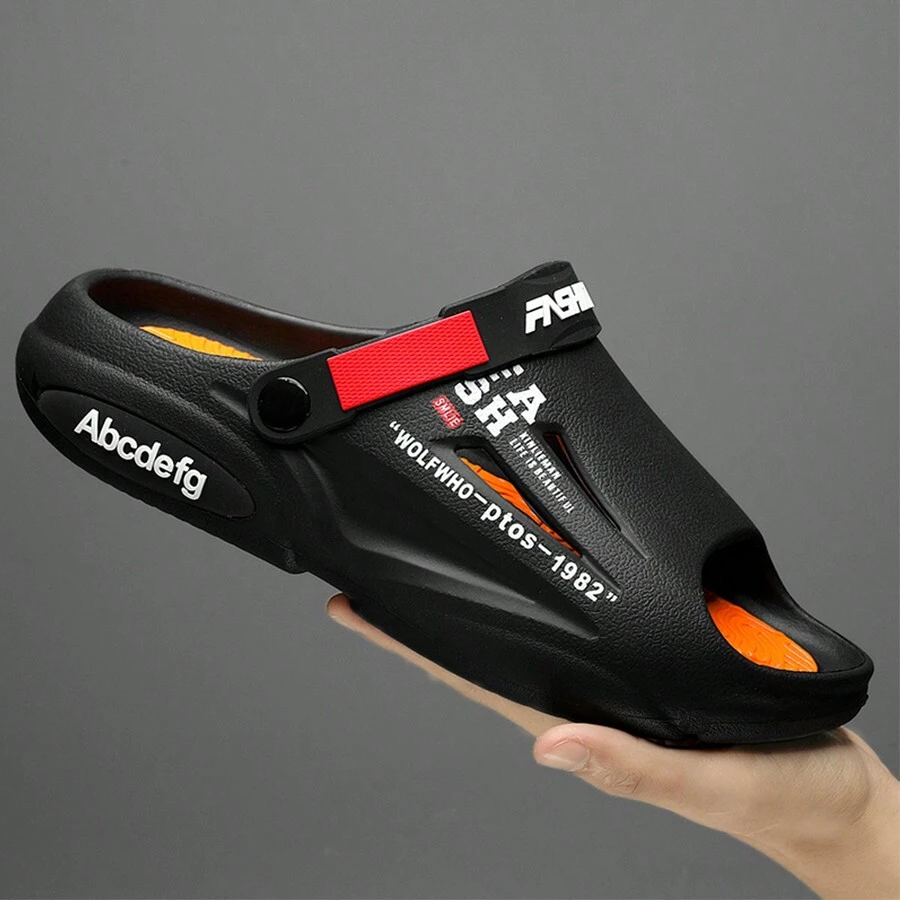 Men's Lightweight Anti-Slip Summer Slippers - Black - View 1