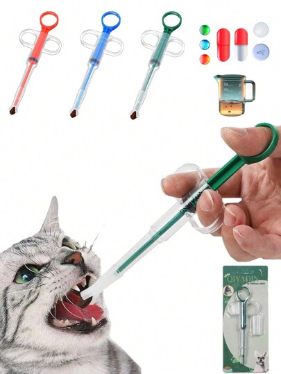 1 Peça Pistola De Pílula Para Animais De Estimação De Cor Aleatória, Injetor De Comprimidos Com Ponta Macia Para Gatos, Cachorros, Alimentador De Medicação De Cabeça Macia Para Duas Utilizações