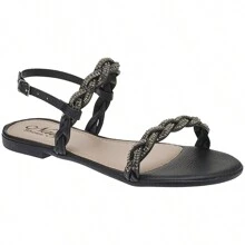 Women Flat Sandals - 黑色 - 查看 1