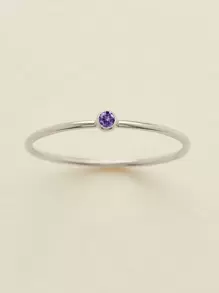 1 peça Anel de aço inoxidável e ouro 14k para mulheres, estilo minimalista e elegante, design de pedra de nascimento de dezembro