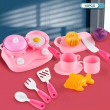 1 套儿童厨房玩具套装塑料烹饪、切蔬菜和水果、炊具、随机颜色、角色扮演玩具、男孩和女孩的礼物 - 彩色 - 查看 6