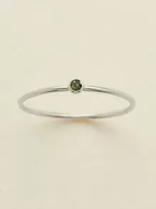 1 peça Anel de aço inoxidável e ouro 14k para mulheres, estilo minimalista e elegante, design de pedra de nascimento de dezembro