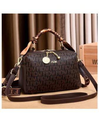 制造商女包 2024 新款纹理手提包印花字母简约单肩包和斜挎包，枕头包，最佳母亲节礼物创意，母亲节礼物，妈妈礼物，妈妈的必需品，外出妈妈包，女士优雅奢华包