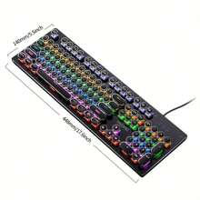 YINDIAO YINDIAO Mechanical Keyboard, Green Axis Wired USB Esports Game Computer, Laptop Universal Device