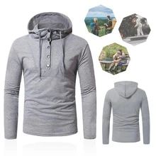Sudadera Hombre Moda Con Capucha Hoodie Basico - Gris Claro - Ver 1