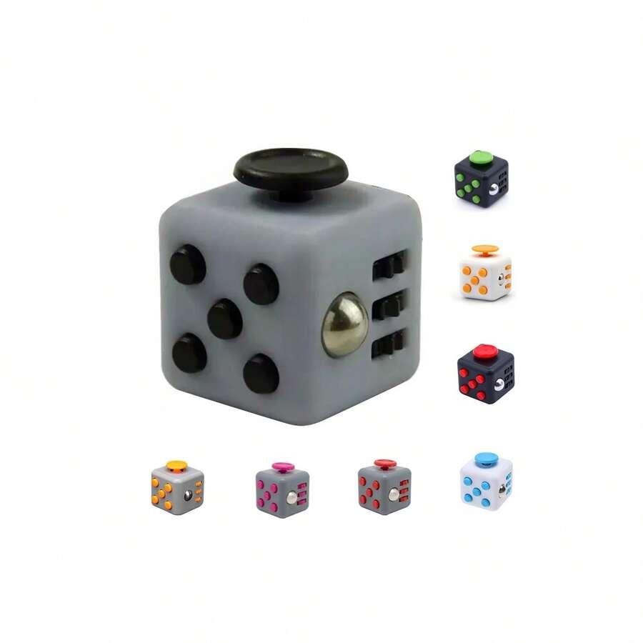 Fidget Cube - Juguete Anti Estrés,1 Pieza Juguete Antiestrés Magic Cube Para Resistir La Ansiedad Y La Irritabilidad, De Color Aleatorio,Cubo De Juguete Para Alivio Del Estrés, Juguete De Dedos Para Adultos Para Aliviar La Ansiedad Y El Estrés,1 Cubo De Juguete Fidget Dice Nuevo, Cubo Antiestrés De Juguete De Descompresión, Juguetes Para Aliviar La Ansiedad En La Punta De Los Dedos Para Niños Y Adultos - Gris - Ver 1