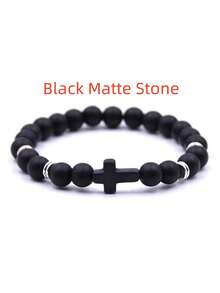 1 Miếng 8mm Đá tự nhiên Vòng tay Đối với phụ nữ Nam Đồ trang sức Đàn hồi Vượt qua Vòng tay Thời trang Đồ trang sức - Nhiều màu - Xem 3