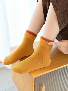 冬季加厚保暖儿童高筒保暖袜 - 藍色 - 查看 4