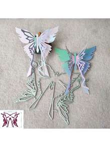 New Butterfly metal cutting die mould scrapbook decoration embossed photo album decoration card making DIY handicrafts - Silver - View 1