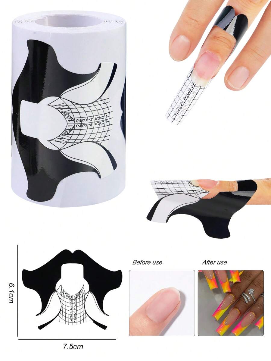 100pcs Nail Forms For Extending & Shaping, Uv Acrylic Gel Polish Guided Paper, Acrylic Uv Gel Builder Nail Art Tool,Nail Supplies,Nail Tools,Nail Art Tools,Back To School,Nails,Nail Tools For Press On Nails