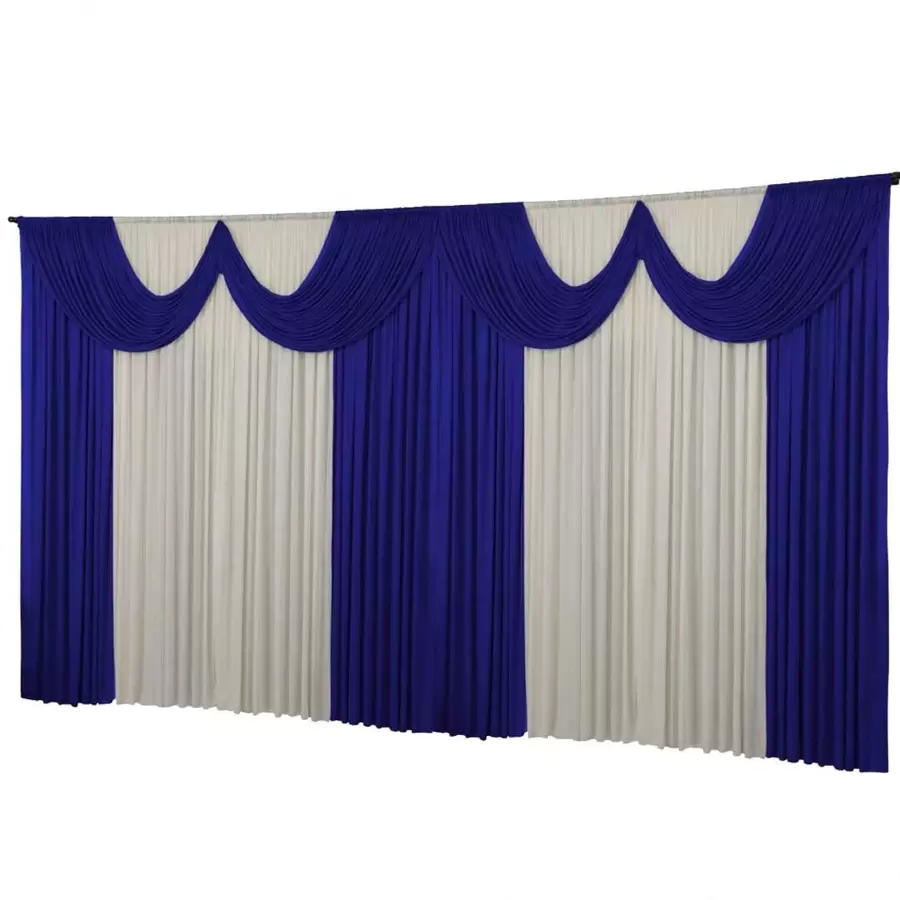 Curtains - 寶藍色和稻草色 - 查看 1