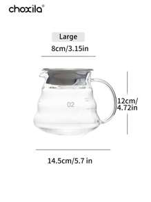 choxila 1pc Coffee Server For Pour Over Coffee Maker, Glass Coffee Carafe, Cloud Shape Clear Coffee Pot With Lid - Coffee Maker - View 8