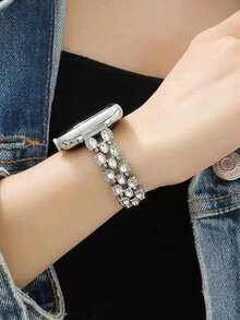 時尚優雅的銀色滴形鋅合金蘋果手錶表帶配鑽石,兼容包括s7 S8 S9於內的所有蘋果手錶型號,以及38mm 40mm 41mm 42mm 44mm 45mm 49mm的所有尺寸。手帶可以調節,適合不同尺寸的手腕,無需任何工具。手帶堅固耐用,輕巧防刮損,防水,不易褪色。適合女性在所有季節佩戴,特別適合辦公室,旅行或攀登等場合,以及手錶的配件。 - 銀色 - 查看 10