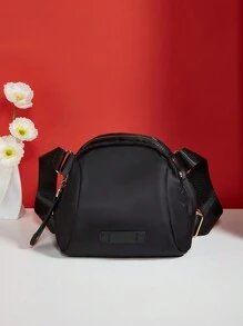 Minimalist Crossbody Bag Casual Black Small Crossbody Bag, All-Match Sports Outdoor Storage Nylon Fancy Pack - Black - View 5